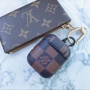Damier Ebene print Apple AirPod case